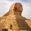 Close view of the Great Sphinx of Giza, symbol of ancient Egyptian mystery., Giza, Pyramids of Giza