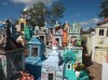 Colourful Cemetery at the Yucatan Mayan area, Isamal, State of Yucatan